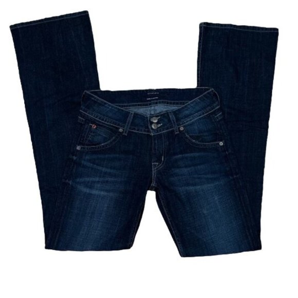 Hudson Jeans Denim - Hudson Boot Leg Jeans Size 27 Womens Button Pockets Dark Blue Denim Casual